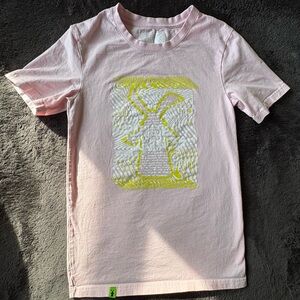 Dutch Bros Pink Tee with Yellow Graphic